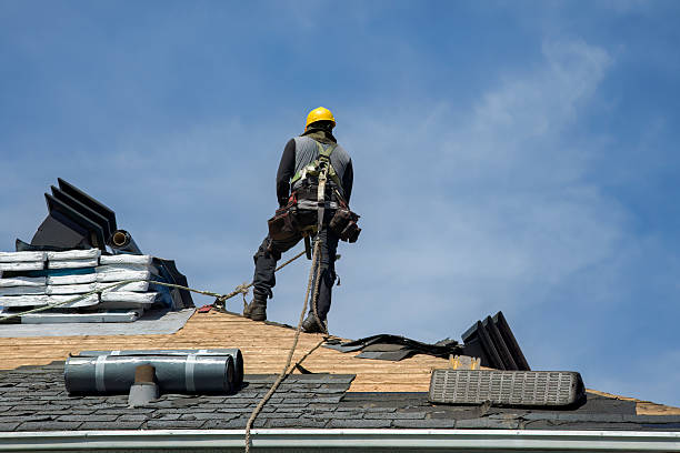 Professional Gutter Installation technician working in Beach Lake, PA